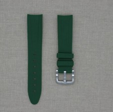 Tempomat 20mm Incurvé Vert Caoutchouc Bracelet Pour Rolex Submariner, Swatch