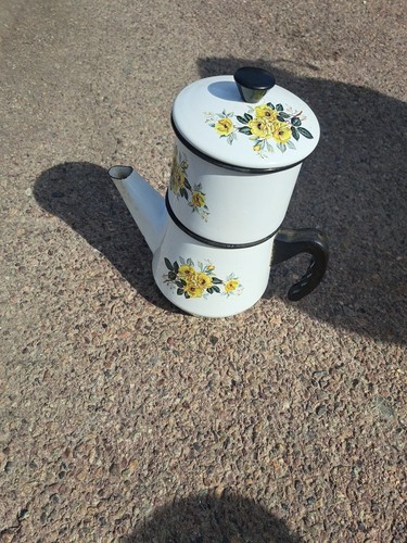 Cafetière émaillée ancienne - cafetière,