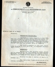 POISSY (78) USINE de FIBROCIMENT & REVETEMENTS "ELO" Lettre en 1935
