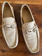 GUCCI - Mocassins daim beige mors pointure 41 1/2 très bon état avec embauchoirs