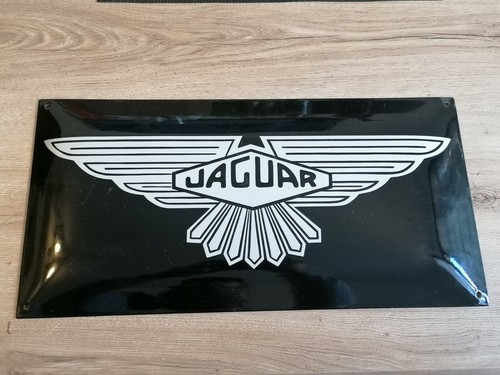 Plaque émaillée jaguar 25x50 - émaillée,
