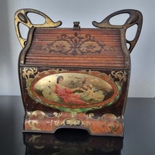 HUNTLEY AND PALMERS Boite Fame Ancienne Publicitaire Tôle Lithographiée 1906