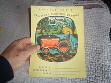 Ancien  Protège Cahier Tracteur Agricole Renault Type 3040