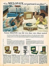 PUBLICITE ADVERTISING 025  1957  MELOVOX 2    éléctrophone tourne-disque