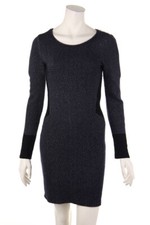 Maje Tricoté Robe Paillettes Angora 1 = D 36 Bleu Marine