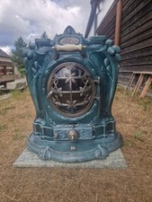 Ancien poele à bois émaillé vintage