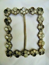 BOUCLE CEINTURE ANCIENNE ART NOUVEAU BIJOU DE THEATRE STRASS 