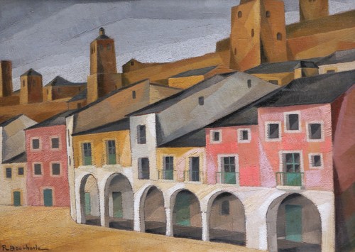 Tableau huile paysage tunisie - paysage,