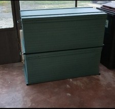 2 MALLES CANTINE ACIER A ROULETTES HERMENT 150 Litres Bleu Lagon