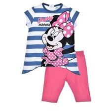 DISNEY ensemble bébé tunique + legging MINNIE rose bleu 6 12 18 23 mois NEUF