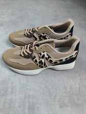 Baskets femme beige & léopard
