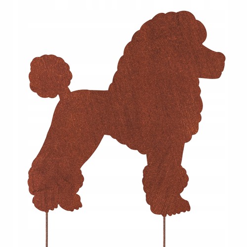 Figurine caniche chien corten - figurine,