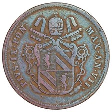Vatican - 2 baiocchi 1852 R Pius IX États pontificaux - Rome - cuivre - KM.1344
