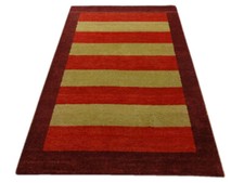 Tapis Gabbeh Noué à la Main 100% Laine Rouge Or Tapis D'Orient 123x182 CM M107