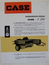 prospectus agricole CASE presse ramasseuse F 200 ( tracteur tractor traktor sfv)