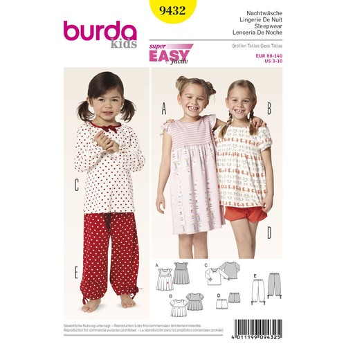 Burda enfants 9432 filles - enfants,