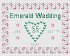 Croix Point Mariage Anniversaire Kit Échantillon Ou Motif - Florashell -