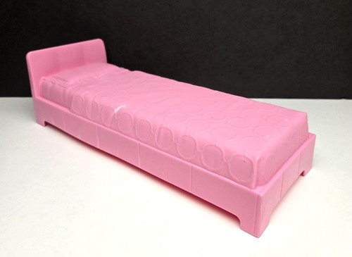 Barbie doll pink plastic bed - doll,