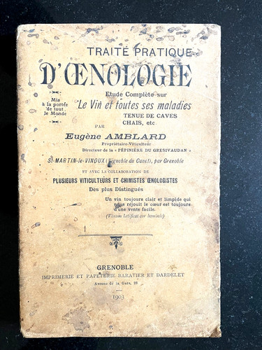 Traité pratique œnologie - d'Œnologie,