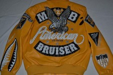 Pelle Homme Veste Cuir Jaune