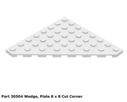 Lego 30504 white wedge - lego, 1x