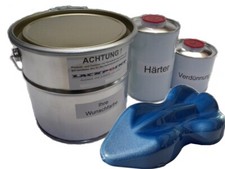 1 Litre Set 2K Peinture Bleu-Glacé Métallique Aucun Vernis Tuning Couleur Bleu