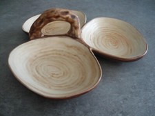 SERVITEUR MUET EN CERAMIQUE IMITATION BOIS -  3 Compartiments - Diamètre. 25 cm