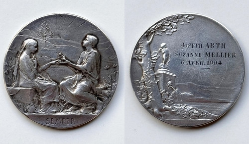 Médaille mariage argent - de, en