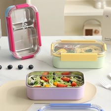 Boîte à lunch étanche en acier inoxydable 2 compartiments récipient alimenta