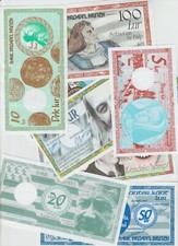  Séries complètes des célèbres LUR , billets de la Bank Broadel Breiz. Bon état.