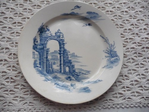 Gien plat assiette ruines - gien, "ruines