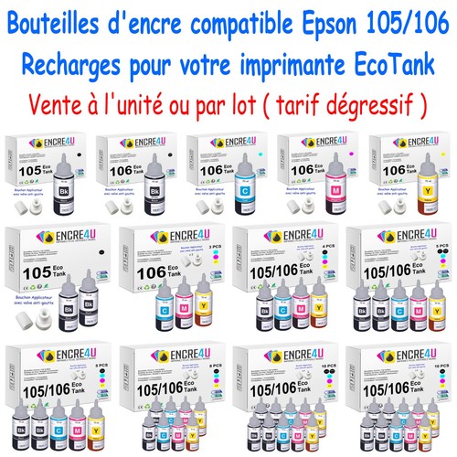 Bouteilles encre compatible - bouteilles, d'encre