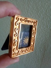 EDOUARD RAMBAUD PARIS - CADRE PHOTO MINIATURE à poser, frise dorée motif relief