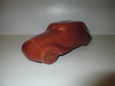 RARE Ancienne Grande TIRELIRE en FAIENCE Marron / Brown PEUGEOT 402 - Lg 22 cm