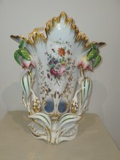 Ancien grand vase/église/porcelaine/Paris?Bruxelles?cornet décor peint XIXéme/1