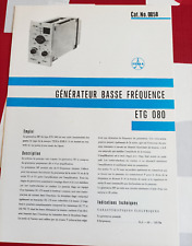 ancienne publicite technique tesla  generateur basse frequence ETG 080