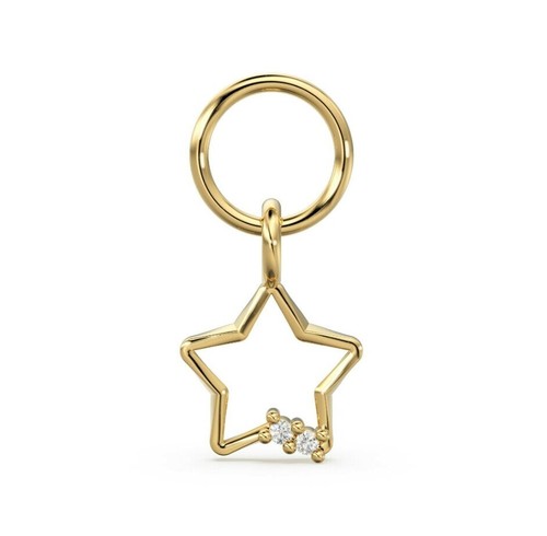 14k solide étoile pendentif - 14k,