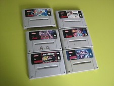 SUPER NINTENDO LOT DE 6 JEUX EN LOOSE NHL SHAQ RACE F1 BRAINIES SCHTROUMPFS