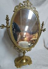 RARE Magnifique miroir de coiffeuse en bronze massif style Louis XVI  42 CM