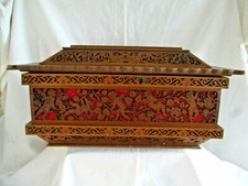 RELIQUAIRE DECORE PUTTI  CHASSE D'EGLISE COFFRE ANCIEN 