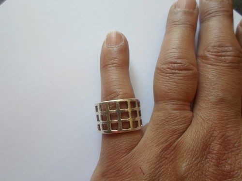 Bague argent massif - en,