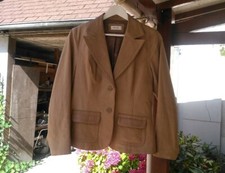 belle veste marron cintré en daim(suéde)vrai cuir de porc taille 42 en très bon 