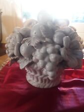 corbeille de fruits en faience blanche de malicorne xix