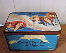 Ancienne boite tole Crepes dentelles de Quimper Les Mascottes