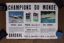 (B) Original vintage poster affiche BARDAHL F-51D Mustang Fighter / Hydroplane