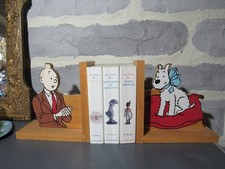 VILAC - Ancienne Paire de Serre livres en bois " Tintin & Milou "  HERGE