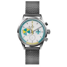 YEMA Yachtingraf Acier Chronographe Hybride Mécanique Quartz Blanc Montre Homme
