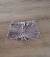 Mini Short En Jean Mauve Fleuri Cache Cache S 