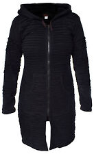 Hippie Noir Violet Pointu Pull à Capuche Lutin Long Côtelé Goth Punk Emo Manteau