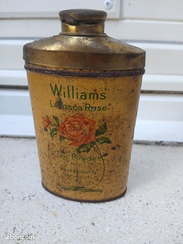 Ancienne boîte flacon talc - de,